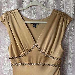 Alfani Women's Gold and Tan Dress